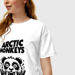 Футболка оверсайз женская Arctic Monkeys - rock panda, цвет: белый — фото 2