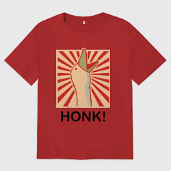 Футболка оверсайз женская Гусь honk, цвет: красный