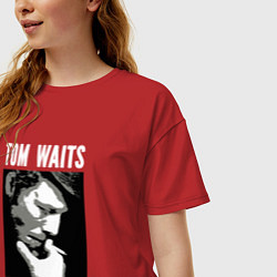 Футболка оверсайз женская Tom Waits in abstract graphics, цвет: красный — фото 2