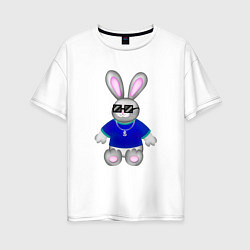 Женская футболка оверсайз Кролик с цепочкой