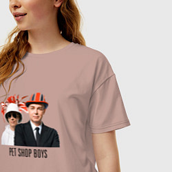 Футболка оверсайз женская Pet Shop Boys - synthpop from england, цвет: пыльно-розовый — фото 2