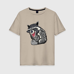 Женская футболка оверсайз Raccoon