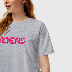 Футболка оверсайз женская The alters logo, цвет: меланж — фото 2