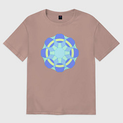 Футболка оверсайз женская Орнамент графический, цвет: пыльно-розовый