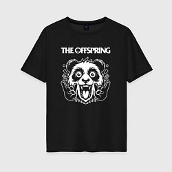 Футболка оверсайз женская The Offspring rock panda, цвет: черный