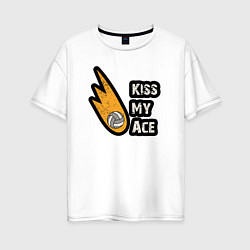 Женская футболка оверсайз Kiss my ace volleyball