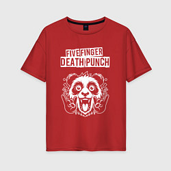 Футболка оверсайз женская Five Finger Death Punch rock panda, цвет: красный