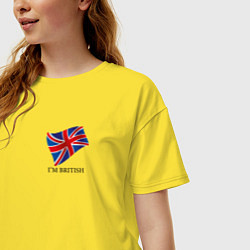 Футболка оверсайз женская Im British - motto, цвет: желтый — фото 2
