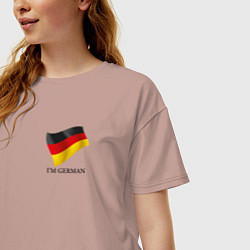 Футболка оверсайз женская Im German - motto, цвет: пыльно-розовый — фото 2