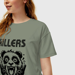 Футболка оверсайз женская The Killers - rock panda, цвет: авокадо — фото 2
