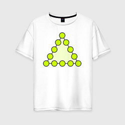 Женская футболка оверсайз Треугольник из кругов
