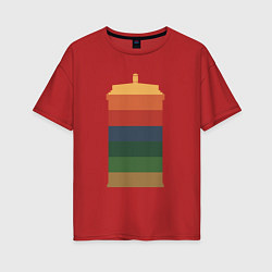 Футболка оверсайз женская Tardis colors, цвет: красный