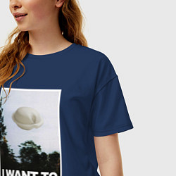 Футболка оверсайз женская X files - dumpling, цвет: тёмно-синий — фото 2