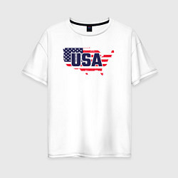 Женская футболка оверсайз Map USA