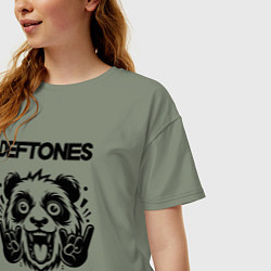 Футболка оверсайз женская Deftones - rock panda, цвет: авокадо — фото 2