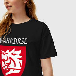 Футболка оверсайз женская Warhorse logo, цвет: черный — фото 2