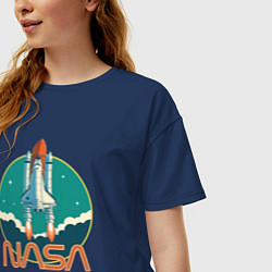 Футболка оверсайз женская NASA spaceship, цвет: тёмно-синий — фото 2