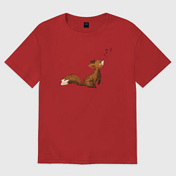 Футболка оверсайз женская Music fox, цвет: красный