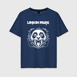 Женская футболка оверсайз Linkin Park rock panda