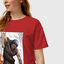 Футболка оверсайз женская Баскетбол Куроко Дайки Аоминэ, цвет: красный — фото 2