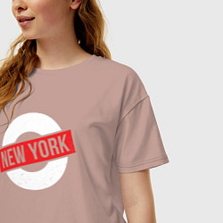 Футболка оверсайз женская New York vibe, цвет: пыльно-розовый — фото 2