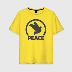 Женская футболка оверсайз Peace bird