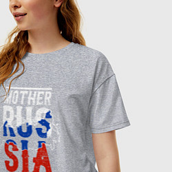 Футболка оверсайз женская Мама Россия, цвет: меланж — фото 2