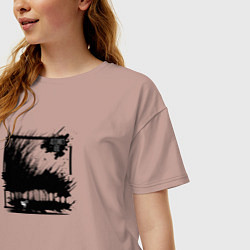 Футболка оверсайз женская Ритм движения осени, цвет: пыльно-розовый — фото 2