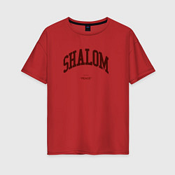 Футболка оверсайз женская Shalom peace, цвет: красный