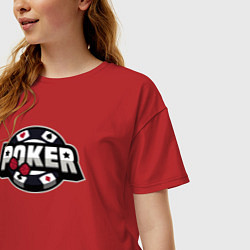 Футболка оверсайз женская Poker game, цвет: красный — фото 2