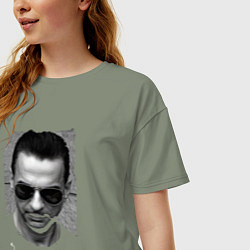 Футболка оверсайз женская Depeche Mode - Dave Gahan face, цвет: авокадо — фото 2