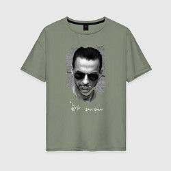 Футболка оверсайз женская Depeche Mode - Dave Gahan face, цвет: авокадо