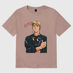 Футболка оверсайз женская Эйкити Онидзука учитель, цвет: пыльно-розовый