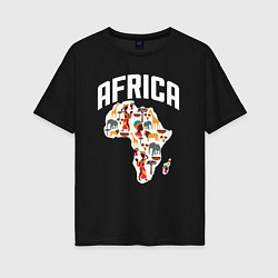 Футболка оверсайз женская African mood, цвет: черный