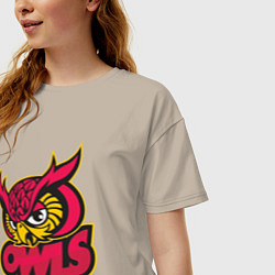 Футболка оверсайз женская Team owls, цвет: миндальный — фото 2