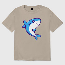 Женская футболка оверсайз Дружелюбная акула