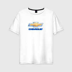 Футболка оверсайз женская Chevrolet brend auto, цвет: белый