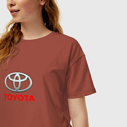 Футболка оверсайз женская Toyota brend auto, цвет: кирпичный — фото 2