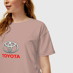 Футболка оверсайз женская Toyota brend auto, цвет: пыльно-розовый — фото 2