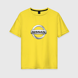 Футболка оверсайз женская Nissan logo, цвет: желтый