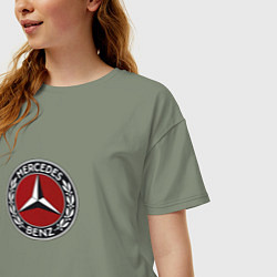 Футболка оверсайз женская Mercedes benz sport logo, цвет: авокадо — фото 2