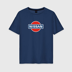 Футболка оверсайз женская Nissan avto brend, цвет: тёмно-синий