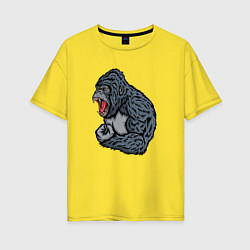 Женская футболка оверсайз Gorilla angry