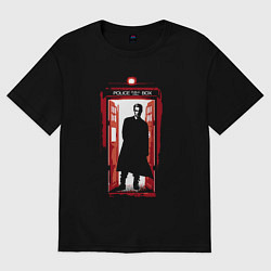 Женская футболка оверсайз Tardis red