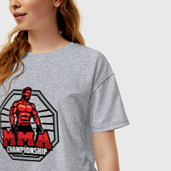 Футболка оверсайз женская MMA championship, цвет: меланж — фото 2