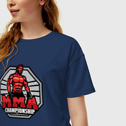 Футболка оверсайз женская MMA championship, цвет: тёмно-синий — фото 2