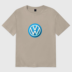 Женская футболка оверсайз Volkswagen logo blue