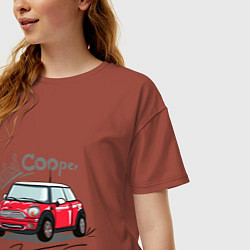 Футболка оверсайз женская Mini Cooper, цвет: кирпичный — фото 2