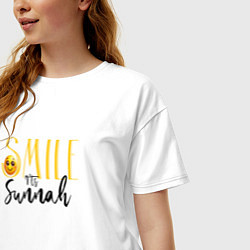 Футболка оверсайз женская Smile its sunnah, цвет: белый — фото 2