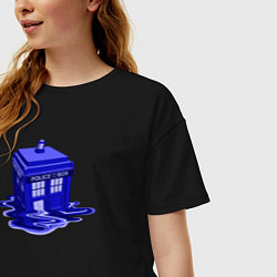 Футболка оверсайз женская Tardis ink, цвет: черный — фото 2